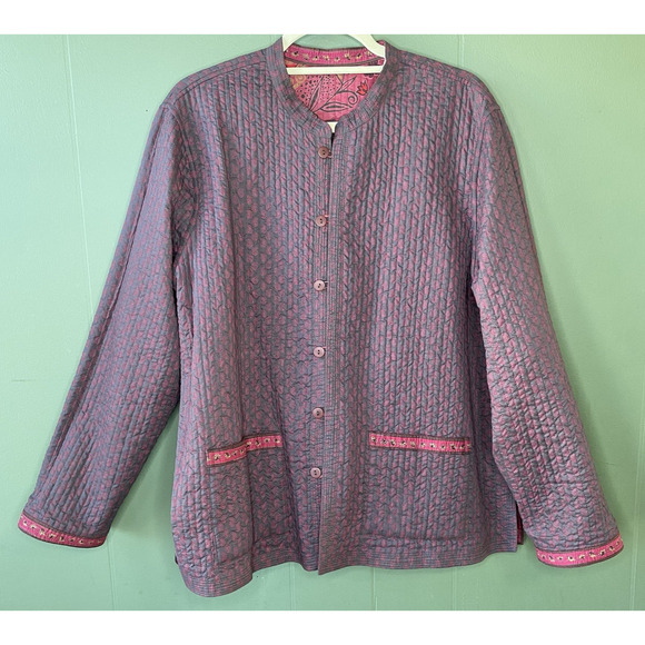 Appleseeds Jacket Womens XL Reversible Lightweight Casual Career Office Coat - Picture 3 of 8